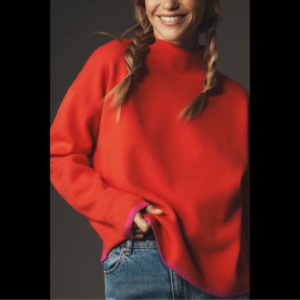 Anthropologie The Carys Mock-Neck Sweater by Maeve